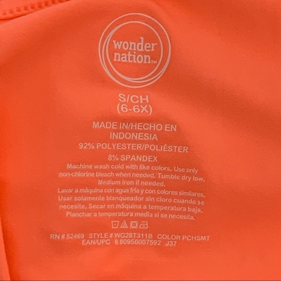 Wonder Nation | Girls Size S(6/6X) | Teal Shorts & Orange Tank Summer Outfit NWT - Picture 4 of 12
